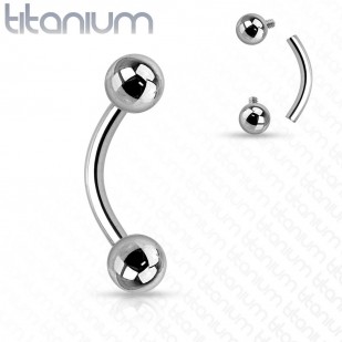 Piercing banánek Titan, 1,6 x 11 mm, kuličky 4 mm