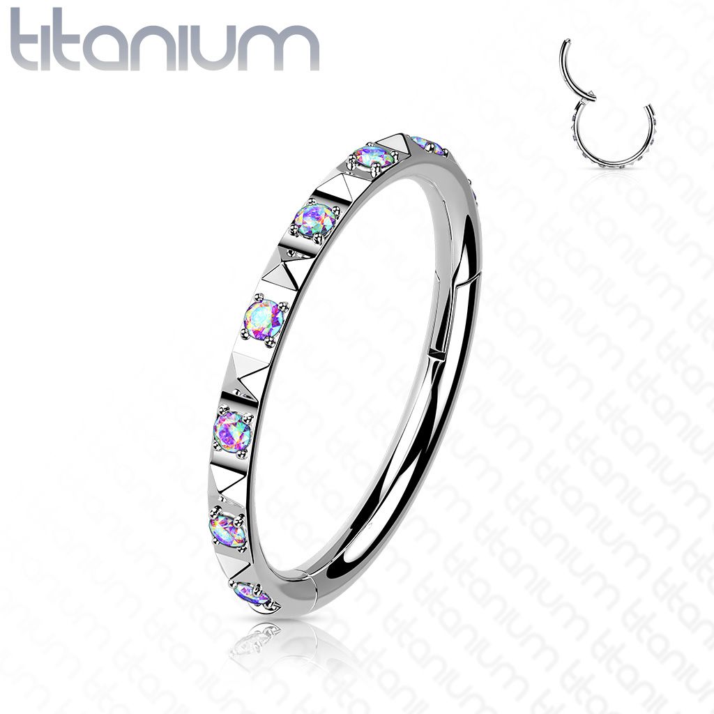 Segment kruh - helix / cartilage / tragus piercing TITAN (duhová) - TIT1141AB-1208