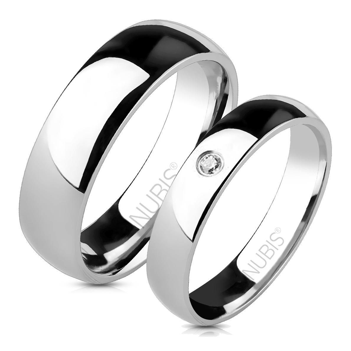 NUBIS NSS1010 + NSS1011-ZR Snubní prsteny chirurgická ocel - pár - NSS1010,NSS1011-ZR