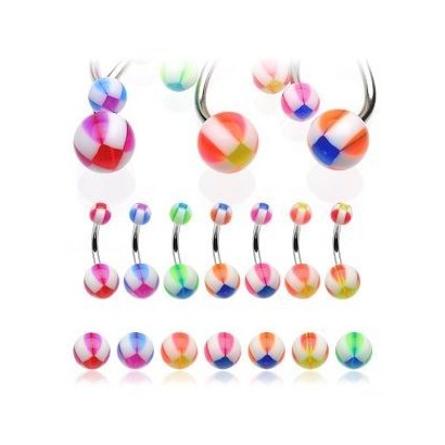 Piercing do pupíku - banánek (červená/fialová)