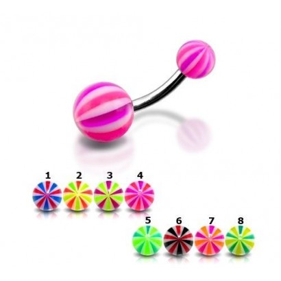 Piercing do pupíku - banánek (růžová/žlutá)