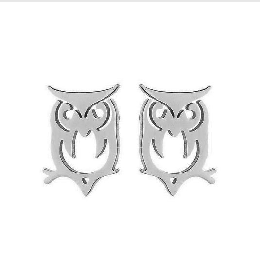S4U Ocelové náušnice SOVIČKY - OPN1785-ST