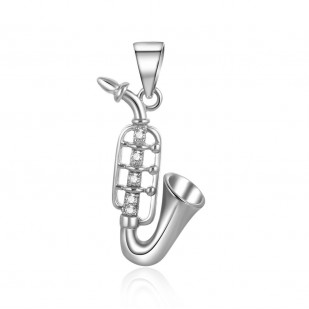 Stříbrný přívěsek saxofon