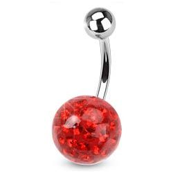 S4U Piercing do pupíku s kamínky Crystals From Swarovski SIAM (1,6 x 10 mm) - BS01015R-10