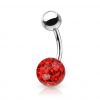Piercing do pupíku s kamínky Crystals From Swarovski® kulička 8mm (1,6 x 10 mm)