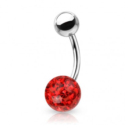 Piercing do pupíku s kamínky Crystals From Swarovski® kulička 8mm (1,6 x 12 mm)