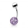 Piercing do pupíku s kamínky Crystals From Swarovski® kulička 8mm (1,6 x 8 mm)