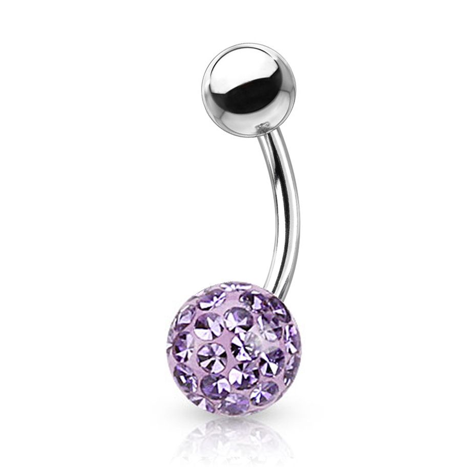 Levně S4U Piercing do pupíku s kamínky Crystals From Swarovski kulička 8mm (1,6 x 8 mm) - BS1003VI-08