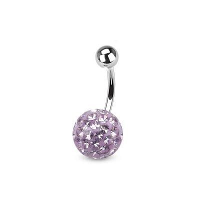 Piercing do pupíku s kamínky Crystals From Swarovski® VIOLET (1,6 x 8 mm)