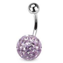 S4U Piercing do pupíku s kamínky Crystals From Swarovski VIOLET (1,6 x 8 mm) - BS01015VI-08