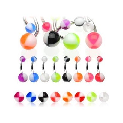 Piercing do pupíku - banánek (oranžová/bílá)