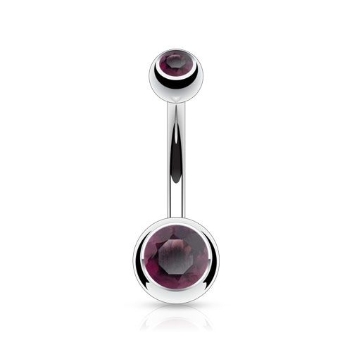 Piercing do pupíku - banánek malý (tmavě fialová) - BS1005-A