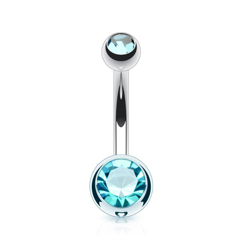 Piercing do pupíku - banánek malý (tyrkysová) - BS1005-Q