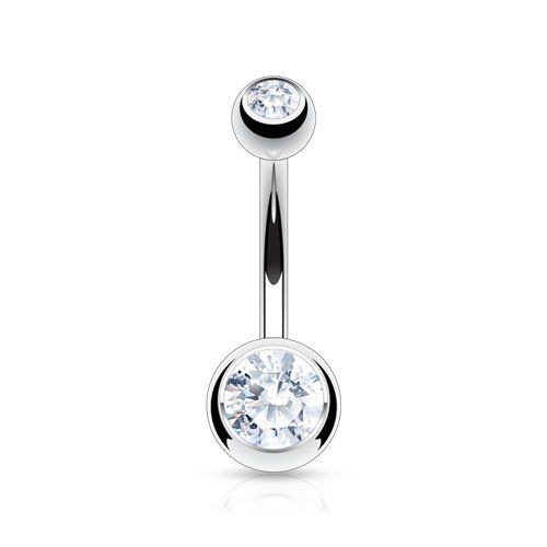 Piercing do pupíku - banánek malý (čirá) - BS1005-C