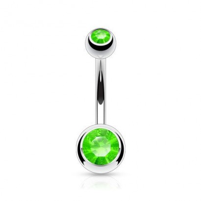 Piercing do pupíku - banánek malý (světle zelená)