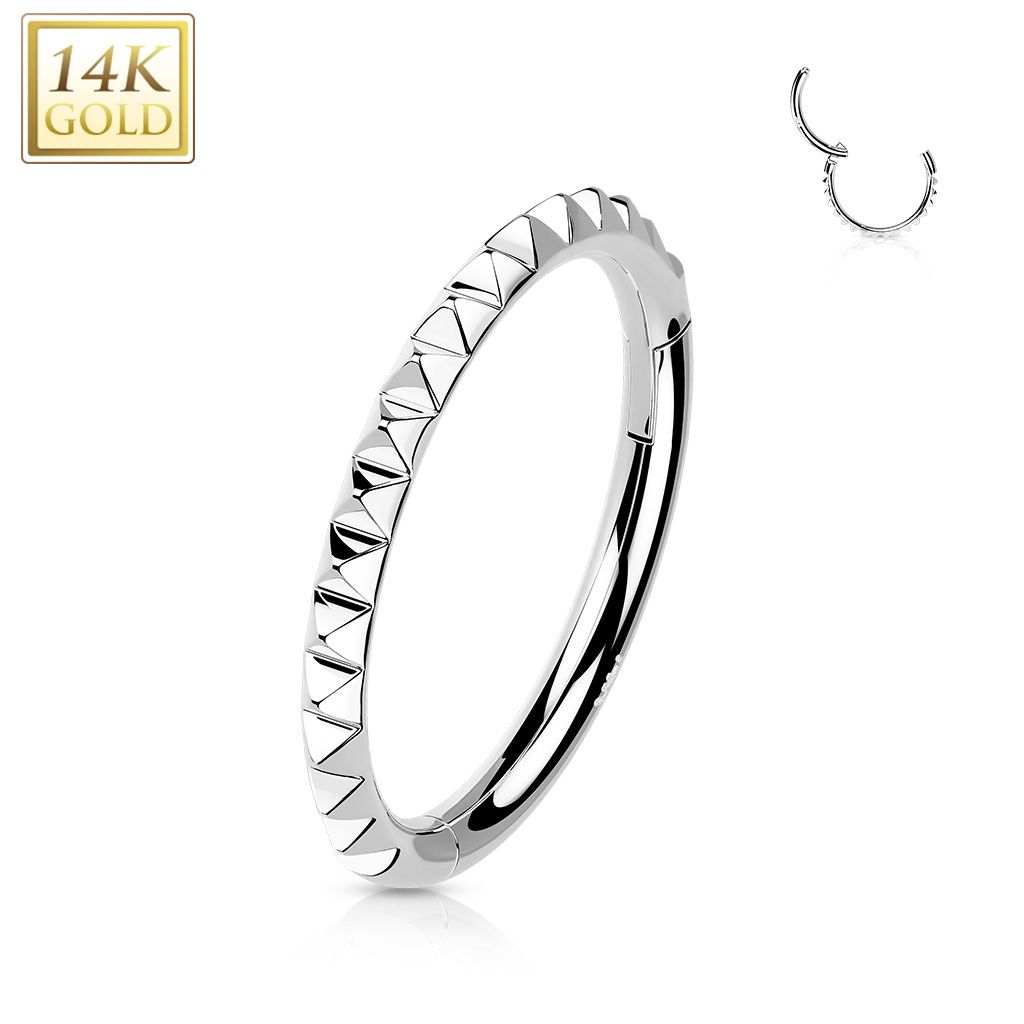 Zlatý piercing - segment kruh, Au 585/1000 (1,2 x 10 mm) - ZL01232-WG-1210
