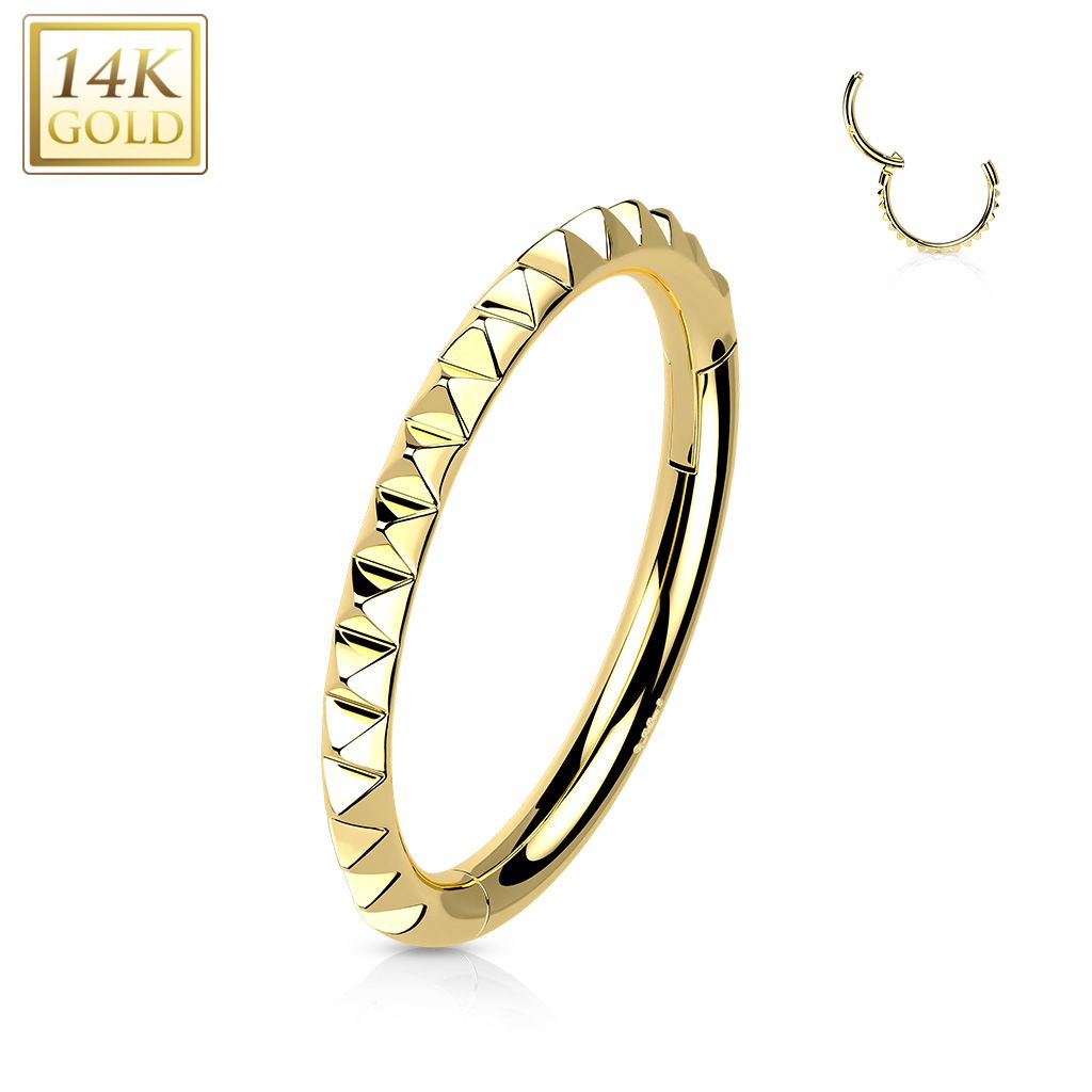 Zlatý piercing - segment kruh, Au 585/1000 (1,2 x 8 mm) - ZL01232-YG-1208