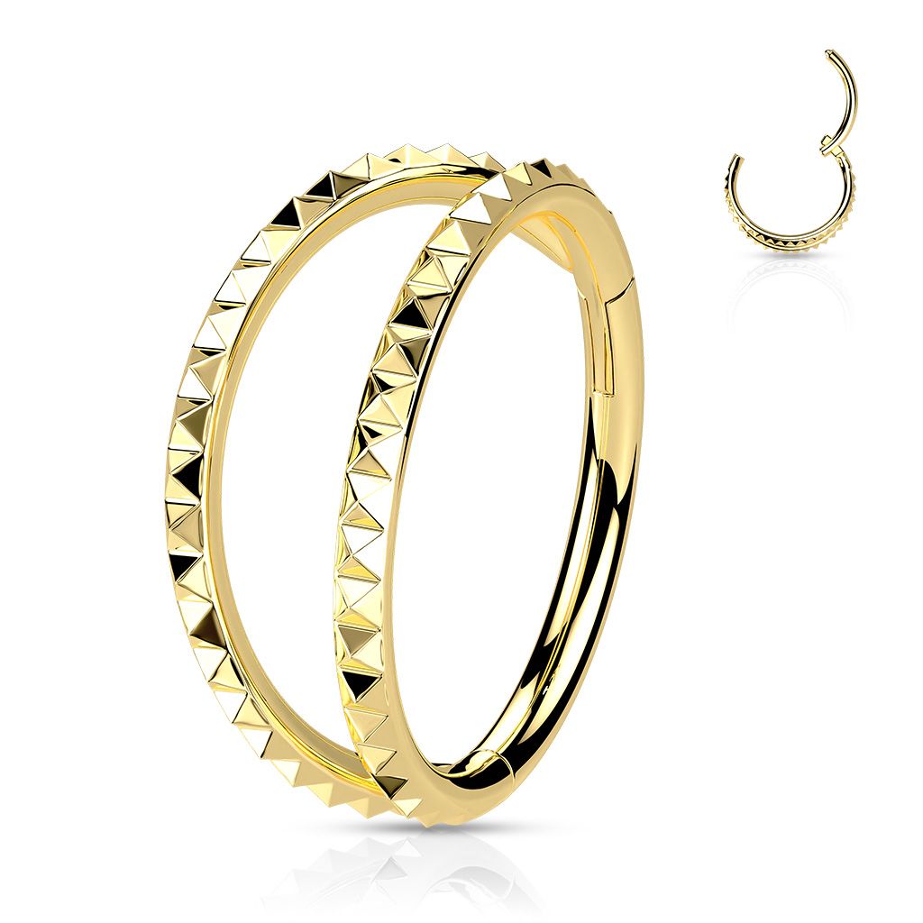 Zlacený kruh - helix / cartilage / tragus piercing (1,2 x 8 mm) - NS0051GD-1208