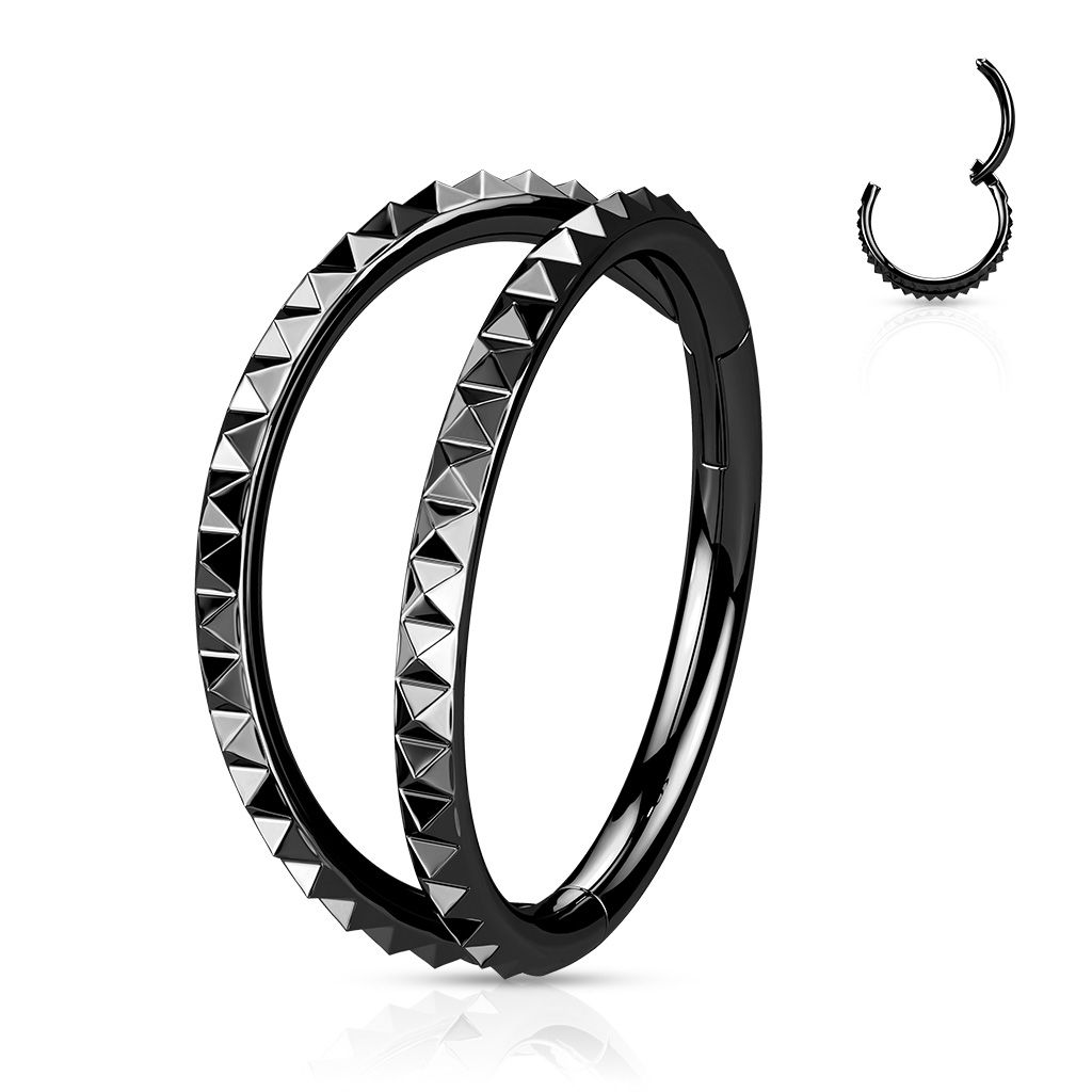 Levně Černý kruh - helix / cartilage / tragus piercing (1,2 x 8 mm) - NS0051K-1208