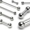 Piercing do jazyka - činka (1,6 x 35 mm, 6 mm kuličky)