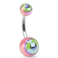 Levně Piercing do pupíku - oko (oranžová)
