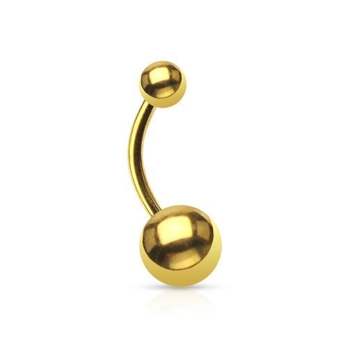 Levně S4U Pozlacený piercing do pupíku - banánek (1,6 x 11 mm) - BS01017-161158