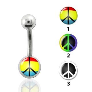 Levně S4U Piercing do pupíku - peace (č. 1) - BS01046-01