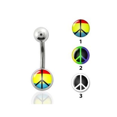 Piercing do pupíku - peace (č. 2)