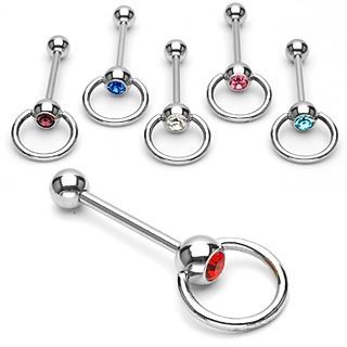 Levně Piercing do jazyka pohyblivý (růžová, 1,6 x 16 mm)