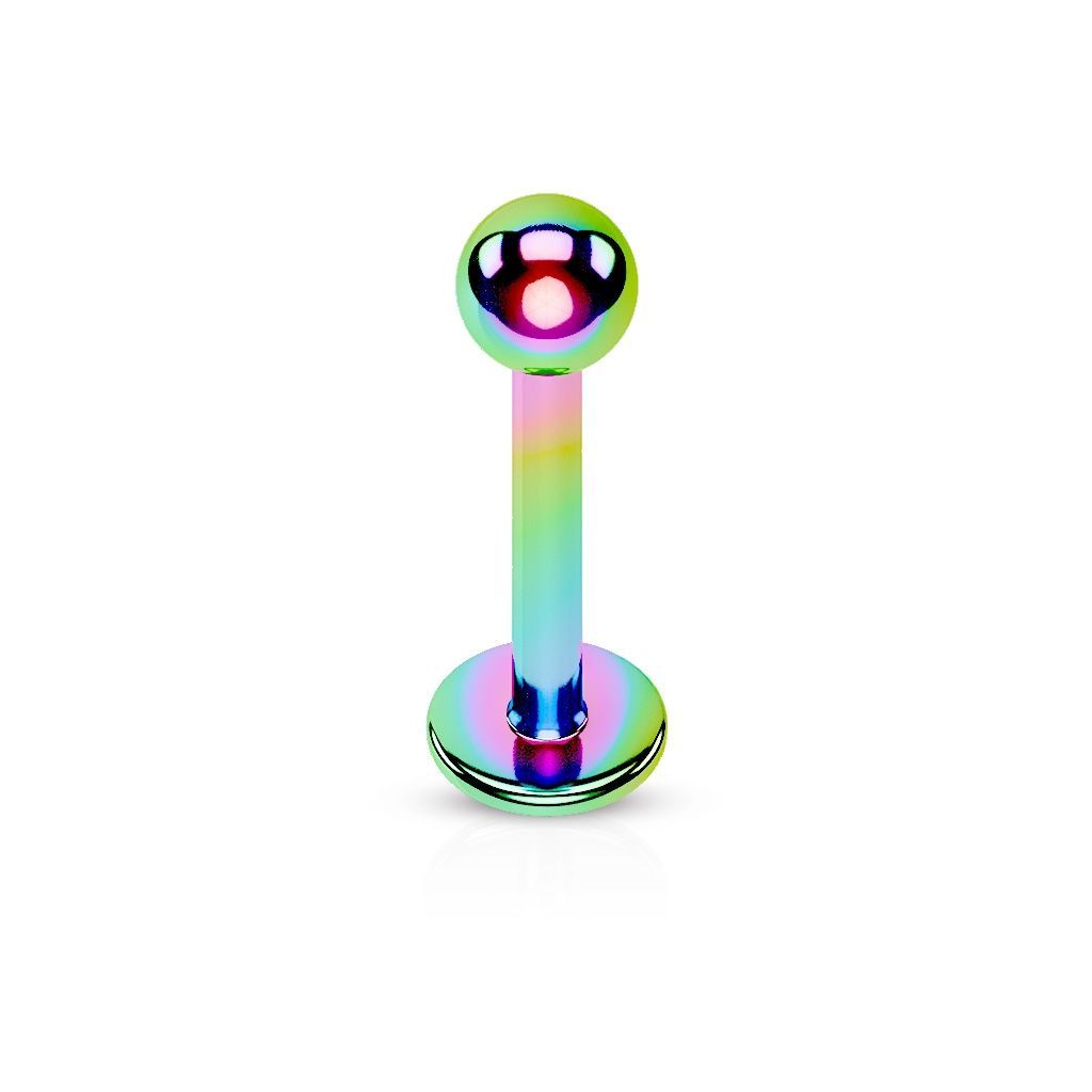 Levně Piercing do brady - labreta (duhová, 1,2 x 8 x 3 mm) - LB1035W-1208