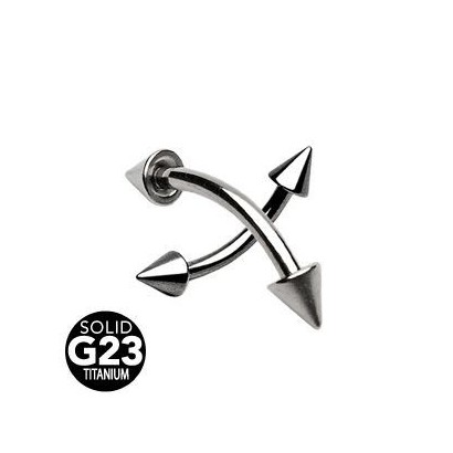Piercing do obočí TITAN (3 x 3 mm, 1,2 x 8 mm)