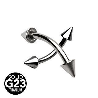 Piercing do obočí TITAN (3 x 3 mm, 1,2 x 8 mm) - TIT1015-12083