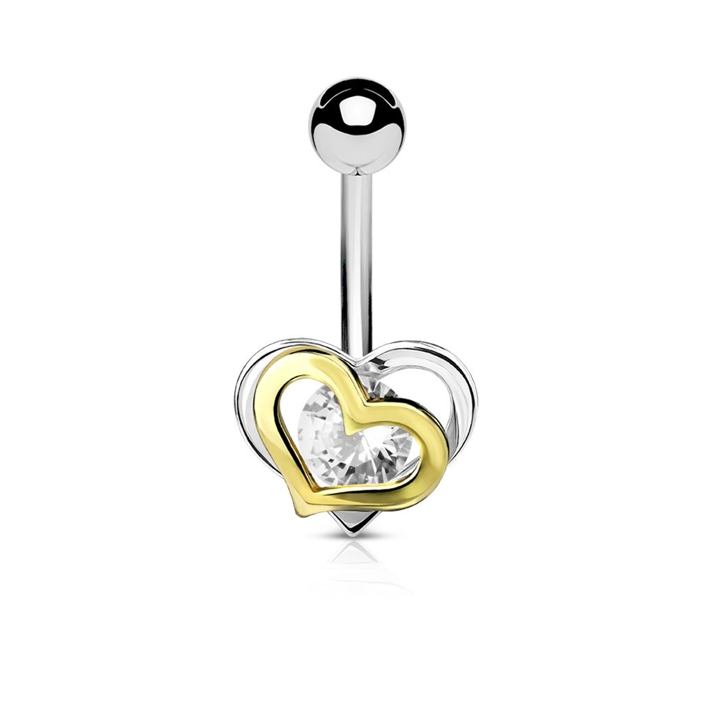 Levně Piercing do pupíku - srdíčko (čirá) - WP01288-C