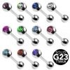 Piercing do jazyku TITAN (tyrkysová)