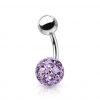 Piercing do pupíku s kamínky Crystals From Swarovski® kulička 8mm (1,6 x 6 mm)