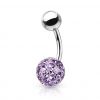 Piercing do pupíku s kamínky Crystals From Swarovski® kulička 8mm (1,6 x 6 mm)