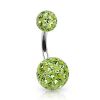 Piercing do pupíku zdobený krystaly Swarovski® (fialová)