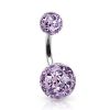 Piercing do pupíku zdobený krystaly Swarovski® (fialová)