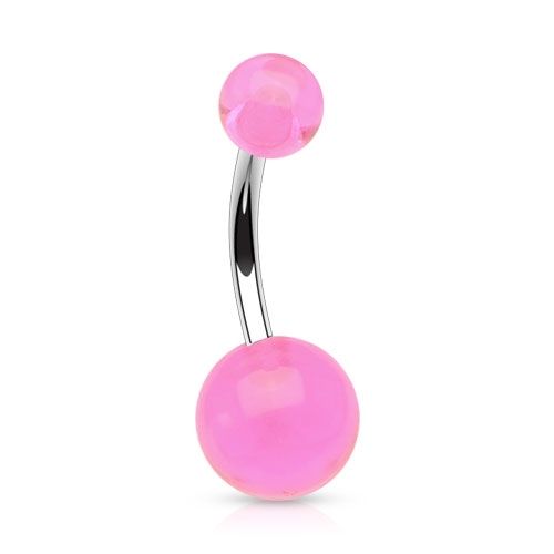 Levně Piercing do pupíku - banánek (růžová) - BA01017-P