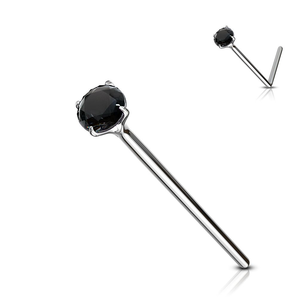 Levně Variabilní piercing do nosu (černá) - N01079-K