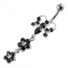 Stříbrný piercing do pupíku - motýlek (růžová)