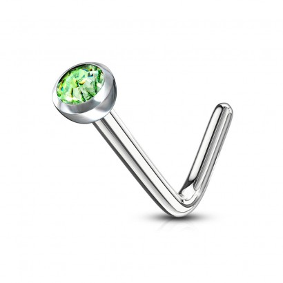 Zahnutý piercing do nosu (zelená)