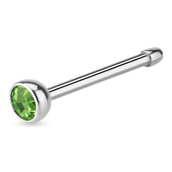 Levně Piercing do nosu - kamínek (světle zelená) - N01058G