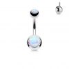 Piercing do pupíku - banánek opál (červená)