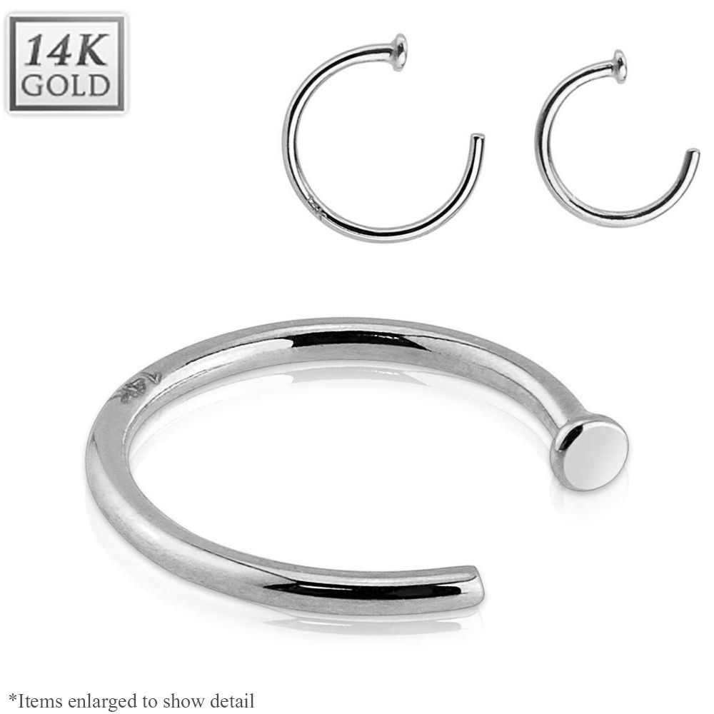 S4U Zlatý piercing do nosu kruh, Au 585/1000 (0,32 g, 1,0 x 10 mm) - ZL01040-1010-WG