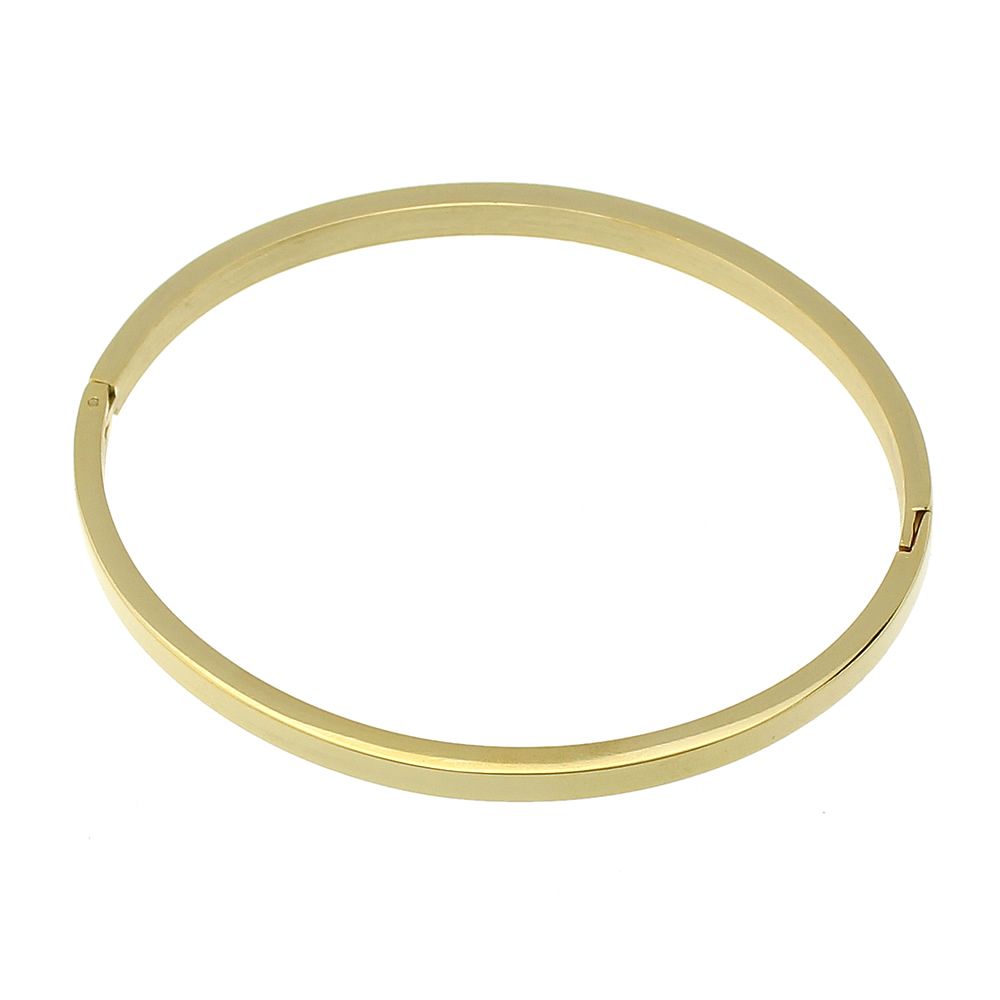 S4U Ocelový náramek kruh otevírací, šíře 4 mm - OPA1709-GD