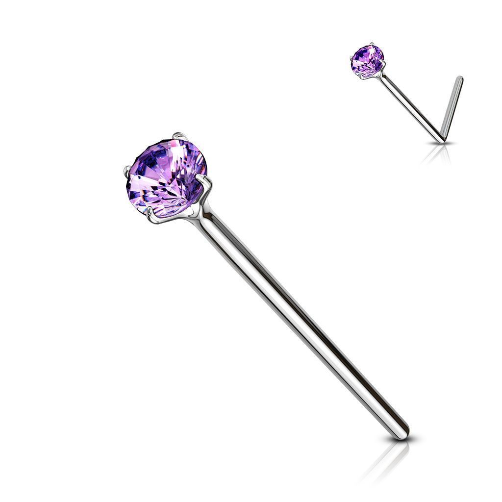 Levně Variabilní piercing do nosu (fialová) - N01079-A