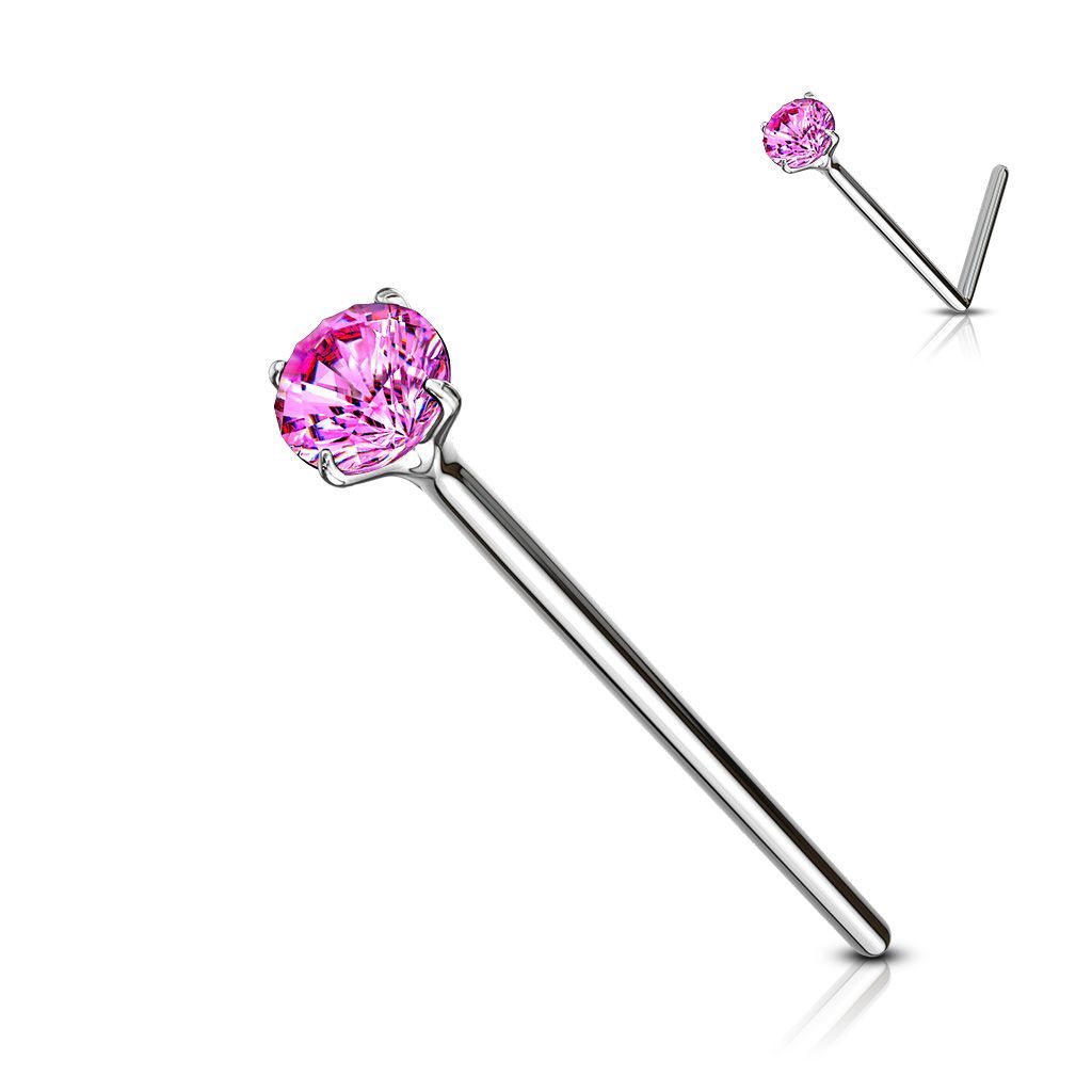 Levně Variabilní piercing do nosu (tmavě růžová) - N01079-F