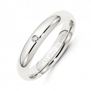 NB101-4-ZR Stříbrný prsten šíře 4 mm, zirkon