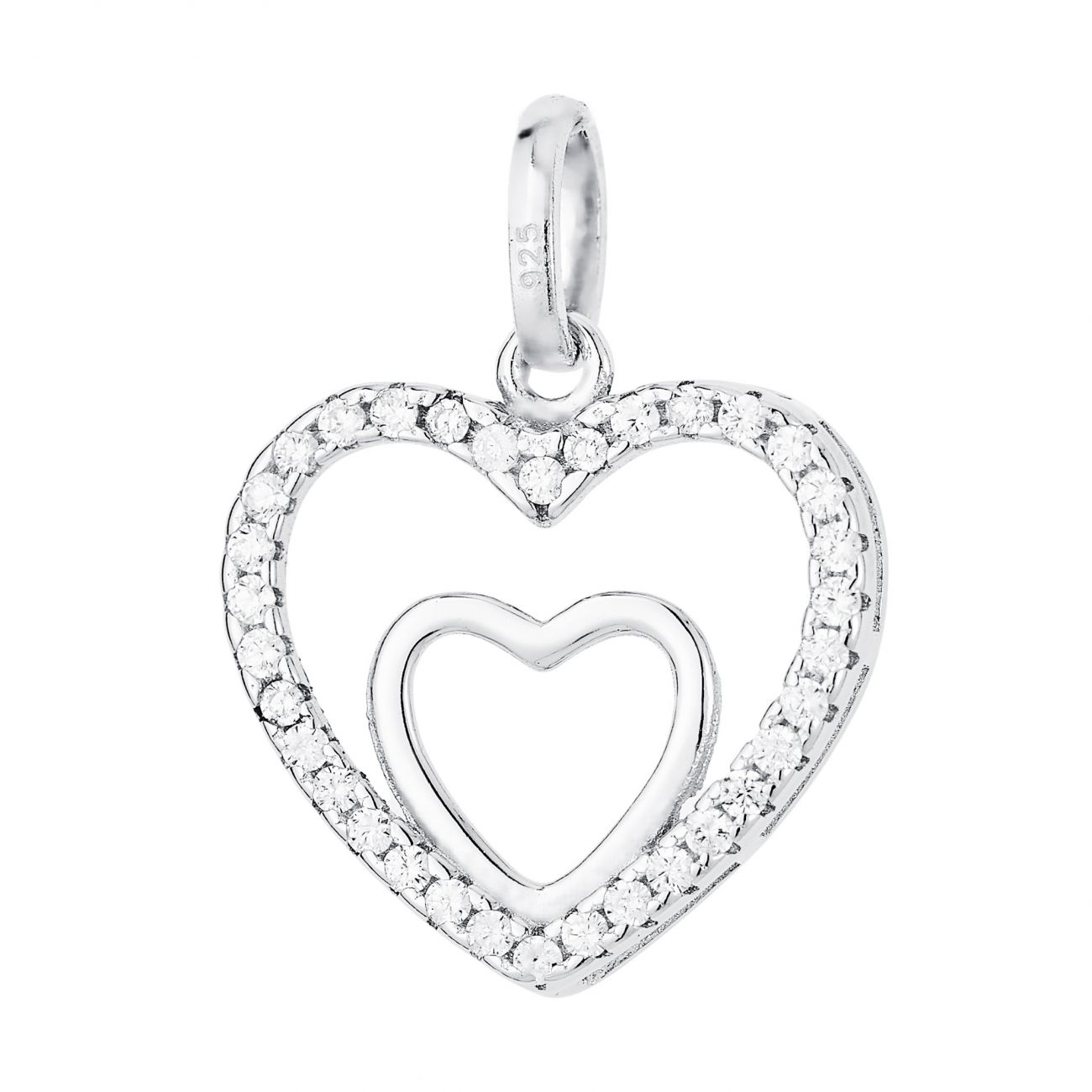 NUBIS Stříbrný přívěsek srdce - NB-4187